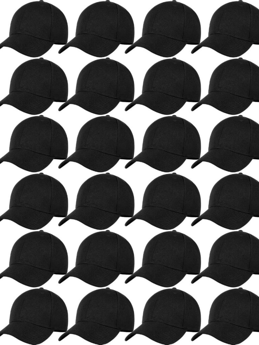 Adjustable 24-Pack Baseball Caps for Men & Women - Stylish Headwear Collection